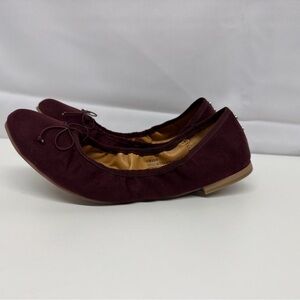 Women’s Ballet Flats, Maroon, Size 6.5